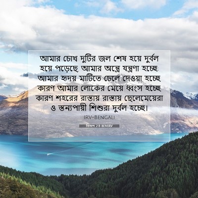 Picture 07 - বিলাপ 2:11 BENIRV - আমার চোখ দুটির জল - Bible Verse Picture