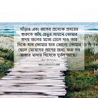 Picture 07 - বিলাপ 2:19 BENIRV - দাঁড়াও এবং রাতের - Bible Verse Picture