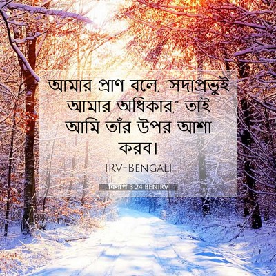 Picture 07 - বিলাপ 3:24 BENIRV - আমার প্রাণ বলে, - Bible Verse Picture