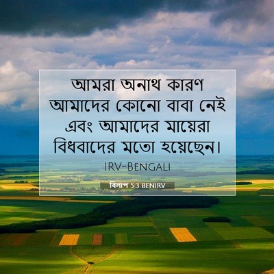 Picture 07 - বিলাপ 5:3 BENIRV - আমরা অনাথ কারণ - Bible Verse Picture