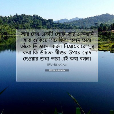 Picture 07 - মথি 12:10 BENIRV - আর দেখ, একটি লোক, - Bible Verse Picture