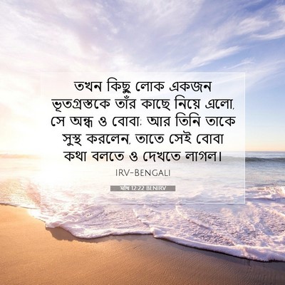Picture 07 - মথি 12:22 BENIRV - তখন কিছু লোক একজন - Bible Verse Picture