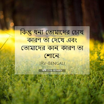 Picture 07 - মথি 13:16 BENIRV - কিন্তু ধন্য - Bible Verse Picture