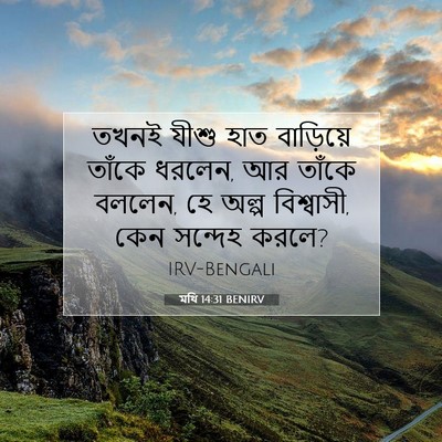 Picture 07 - মথি 14:31 BENIRV - তখনই যীশু হাত - Bible Verse Picture