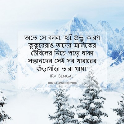 Picture 07 - মথি 15:27 BENIRV - তাতে সে বলল, - Bible Verse Picture