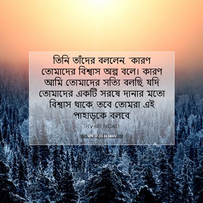 Picture 07 - মথি 17:20 BENIRV - তিনি তাঁদের বললেন, - Bible Verse Picture
