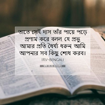 Picture 07 - মথি 18:26 BENIRV - তাতে সেই দাস তাঁর - Bible Verse Picture