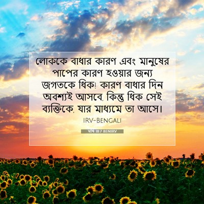 Picture 07 - মথি 18:7 BENIRV - লোককে বাধার কারণ - Bible Verse Picture