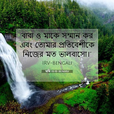 Picture 07 - মথি 19:19 BENIRV - বাবা ও মাকে সম্মান - Bible Verse Picture