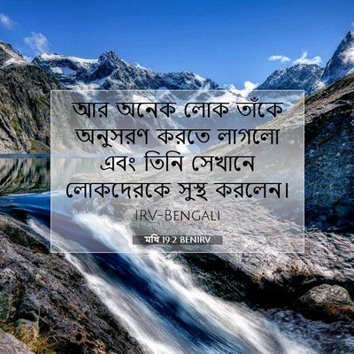 Picture 07 - মথি 19:2 BENIRV - আর অনেক লোক তাঁকে - Bible Verse Picture