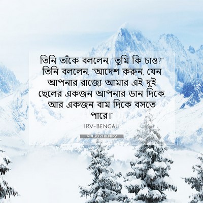 Picture 07 - মথি 20:21 BENIRV - তিনি তাঁকে বললেন, - Bible Verse Picture