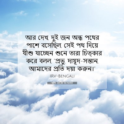 Picture 07 - মথি 20:30 BENIRV - আর দেখ, দুই জন অন্ধ - Bible Verse Picture
