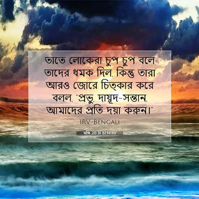 Picture 07 - মথি 20:31 BENIRV - তাতে লোকেরা চুপ - Bible Verse Picture