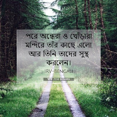 Picture 07 - মথি 21:14 BENIRV - পরে অন্ধেরা ও - Bible Verse Picture