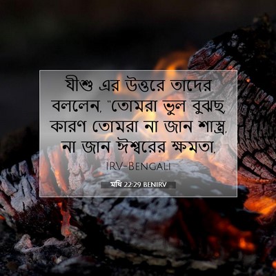 Picture 07 - মথি 22:29 BENIRV - যীশু এর উত্তরে - Bible Verse Picture