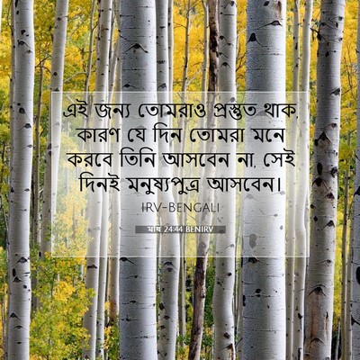 Picture 07 - মথি 24:44 BENIRV - এই জন্য তোমরাও - Bible Verse Picture