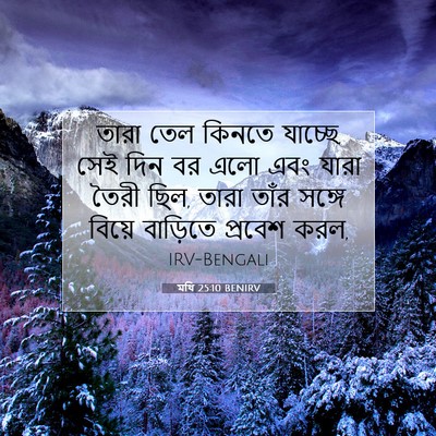 Picture 07 - মথি 25:10 BENIRV - তারা তেল কিনতে - Bible Verse Picture