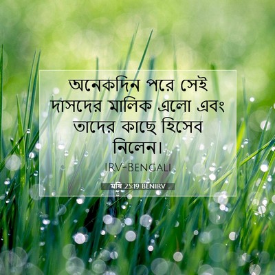 Picture 07 - মথি 25:19 BENIRV - অনেকদিন পরে সেই - Bible Verse Picture