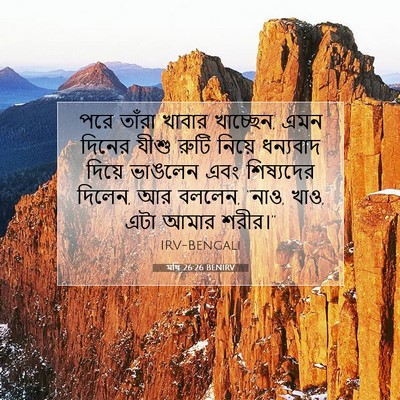 Picture 07 - মথি 26:26 BENIRV - পরে তাঁরা খাবার - Bible Verse Picture