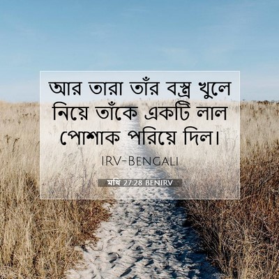 Picture 07 - মথি 27:28 BENIRV - আর তারা তাঁর - Bible Verse Picture