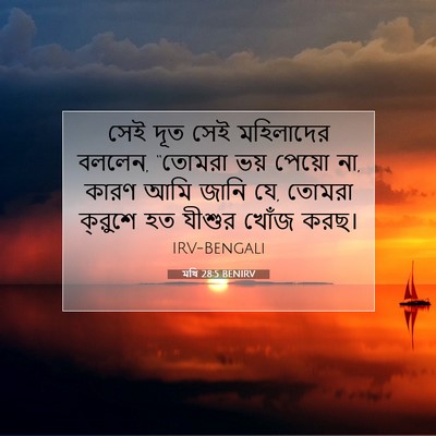 Picture 07 - মথি 28:5 BENIRV - সেই দূত সেই - Bible Verse Picture