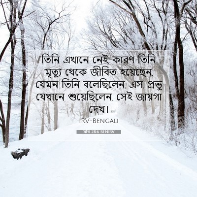 Picture 07 - মথি 28:6 BENIRV - তিনি এখানে নেই, - Bible Verse Picture