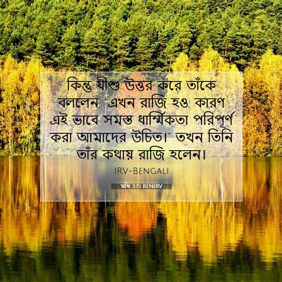 Picture 07 - মথি 3:15 BENIRV - কিন্তু যীশু উত্তর - Bible Verse Picture