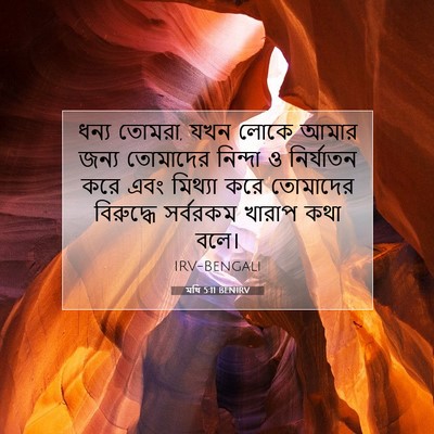 Picture 07 - মথি 5:11 BENIRV - ধন্য তোমরা, যখন - Bible Verse Picture