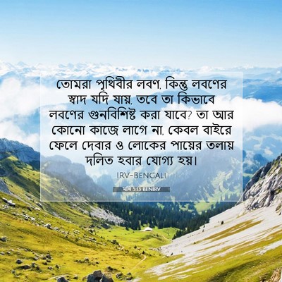 Picture 07 - মথি 5:13 BENIRV - তোমরা পৃথিবীর লবণ, - Bible Verse Picture