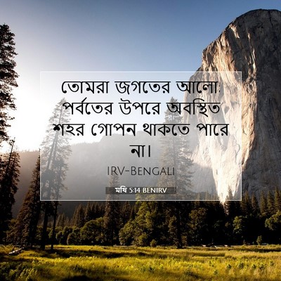 Picture 07 - মথি 5:14 BENIRV - তোমরা জগতের আলো; - Bible Verse Picture
