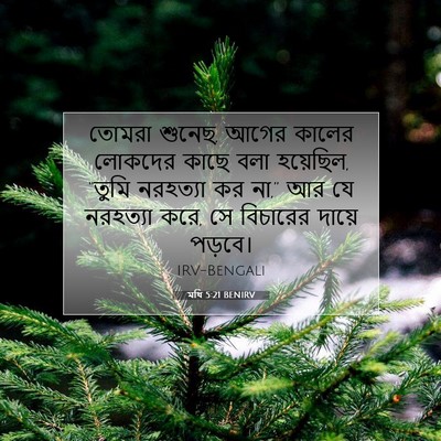 Picture 07 - মথি 5:21 BENIRV - তোমরা শুনেছ, আগের - Bible Verse Picture