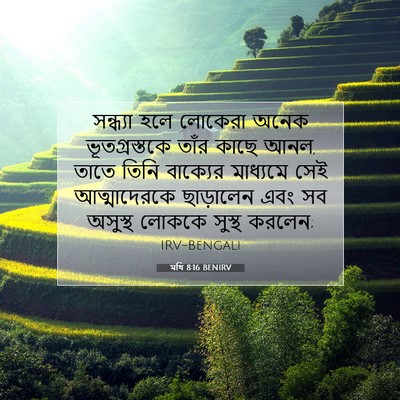 Picture 07 - মথি 8:16 BENIRV - সন্ধ্যা হলে - Bible Verse Picture