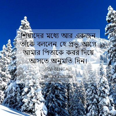 Picture 07 - মথি 8:21 BENIRV - শিষ্যদের মধ্যে আর - Bible Verse Picture