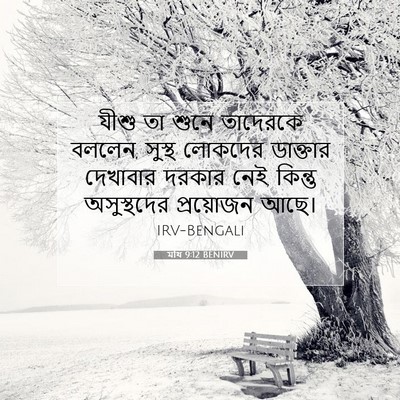 Picture 07 - মথি 9:12 BENIRV - যীশু তা শুনে - Bible Verse Picture