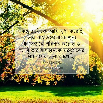 Picture 07 - মলাখী 1:3 BENIRV - কিন্তু এষৌকে আমি - Bible Verse Picture