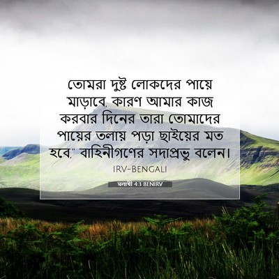 Picture 07 - মলাখী 4:3 BENIRV - তোমরা দুষ্ট - Bible Verse Picture