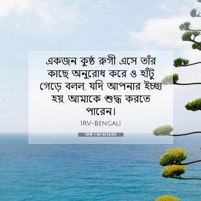 Picture 07 - মার্ক 1:40 BENIRV - একজন কুষ্ঠ রুগী - Bible Verse Picture