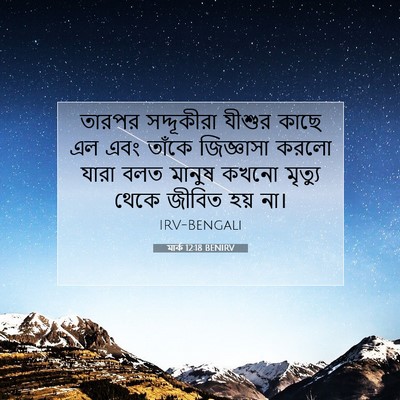 Picture 07 - মার্ক 12:18 BENIRV - তারপর সদ্দূকীরা - Bible Verse Picture