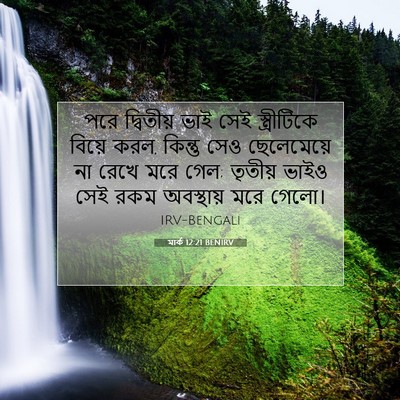 Picture 07 - মার্ক 12:21 BENIRV - পরে দ্বিতীয় ভাই - Bible Verse Picture