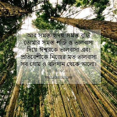 Picture 07 - মার্ক 12:33 BENIRV - আর সমস্ত হৃদয়, - Bible Verse Picture
