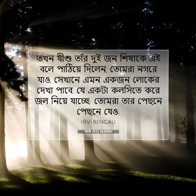 Picture 07 - মার্ক 14:13 BENIRV - তখন যীশু তাঁর দুই - Bible Verse Picture
