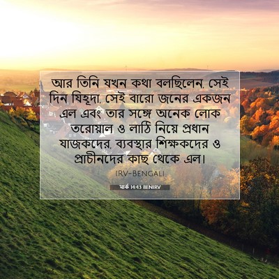 Picture 07 - মার্ক 14:43 BENIRV - আর তিনি যখন কথা - Bible Verse Picture