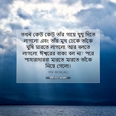 Picture 07 - মার্ক 14:65 BENIRV - তখন কেউ কেউ তাঁর - Bible Verse Picture