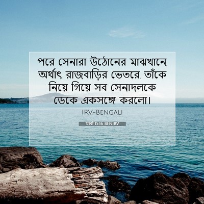 Picture 07 - মার্ক 15:16 BENIRV - পরে সেনারা উঠোনের - Bible Verse Picture