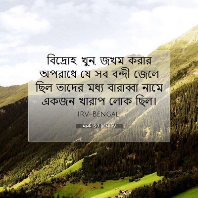 Picture 07 - মার্ক 15:7 BENIRV - বিদ্রোহ, খুন, জখম - Bible Verse Picture