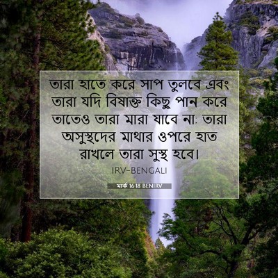 Picture 07 - মার্ক 16:18 BENIRV - তারা হাতে করে সাপ - Bible Verse Picture
