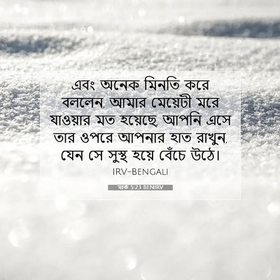 Picture 07 - মার্ক 5:23 BENIRV - এবং অনেক মিনতি করে - Bible Verse Picture