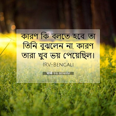 Picture 07 - মার্ক 9:6 BENIRV - কারণ কি বলতে হবে, - Bible Verse Picture