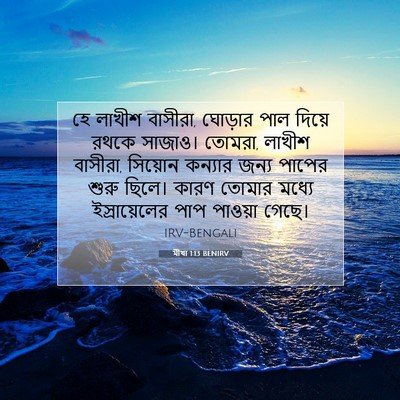 Picture 07 - মীখা 1:13 BENIRV - হে লাখীশ বাসীরা, - Bible Verse Picture