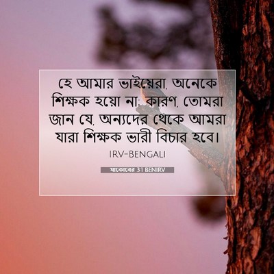 Picture 07 - যাকোবের 3:1 BENIRV - হে আমার ভাইয়েরা, - Bible Verse Picture